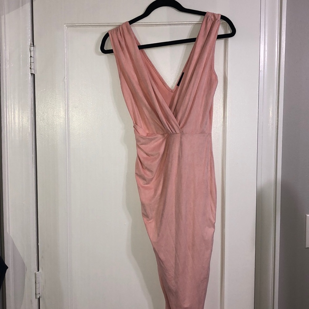 pink dress asymmetrical with slit